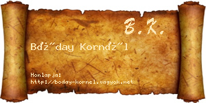 Bóday Kornél névjegykártya